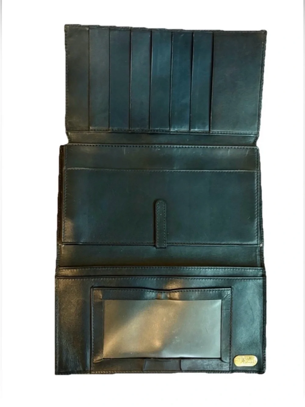 '80s Vintage Gucci Navy GG Long Monogram Clutch-Wallet - Picture 4 of 14